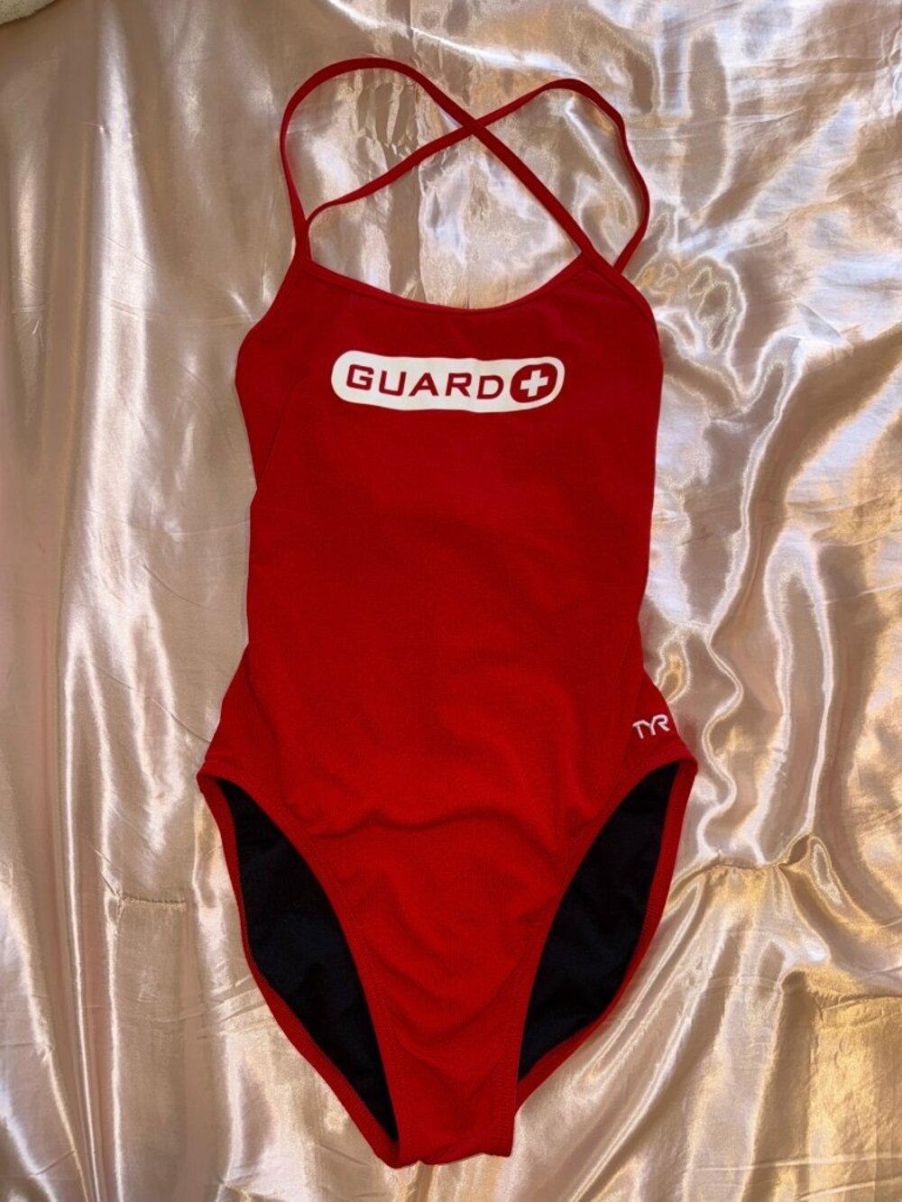 Official TYR Lifeguard Women's Durafast One Piece Crosscutfit TieBack Swimsuit